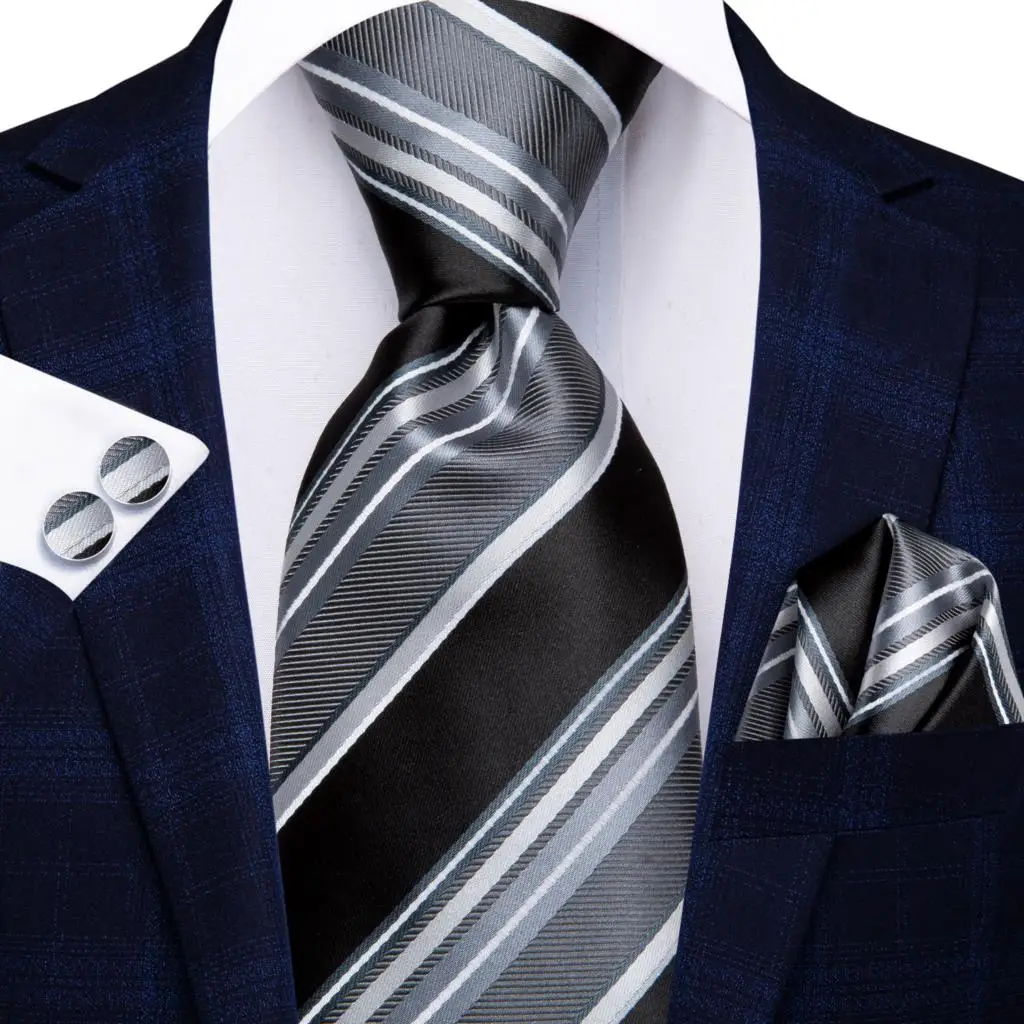 Hi-Tie Champagne Floral Paisley Silk Elegant Tie For Men Groom Wedding Men Necktie Pocket Square Cufflink Accessory Wholesale - Image 60
