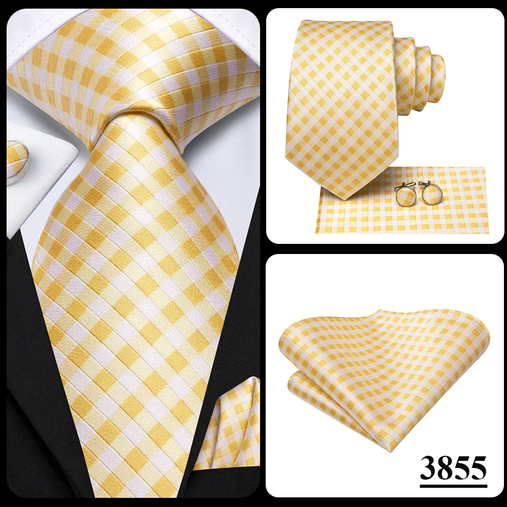 Hi-Tie Champagne Floral Paisley Silk Elegant Tie For Men Groom Wedding Men Necktie Pocket Square Cufflink Accessory Wholesale - Image 21