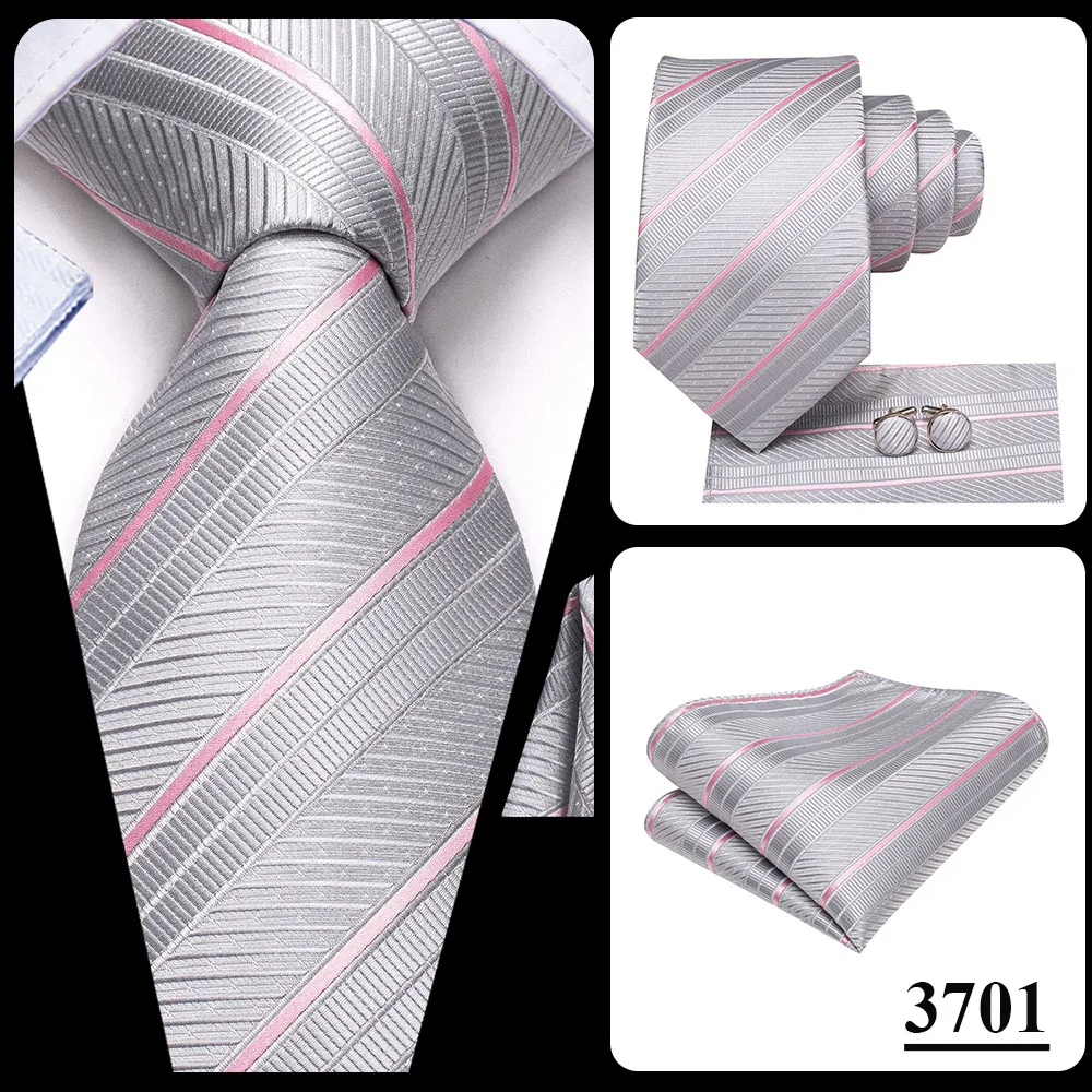 Hi-Tie Champagne Floral Paisley Silk Elegant Tie For Men Groom Wedding Men Necktie Pocket Square Cufflink Accessory Wholesale - Image 32
