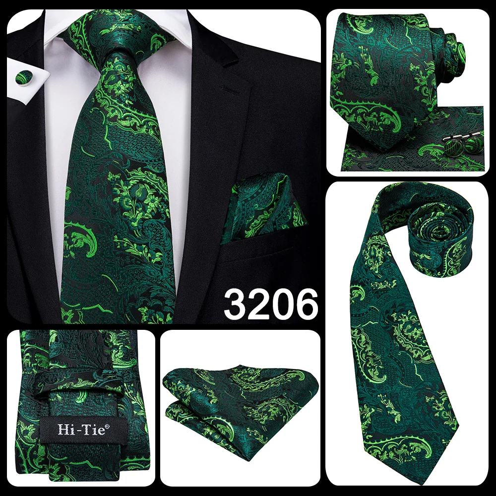 Hi-Tie Peacock Blue Novelty Design Silk Wedding Tie For Men Hanky Cufflinks Gift Mens Necktie Set Business Party Dropshipping - Image 22
