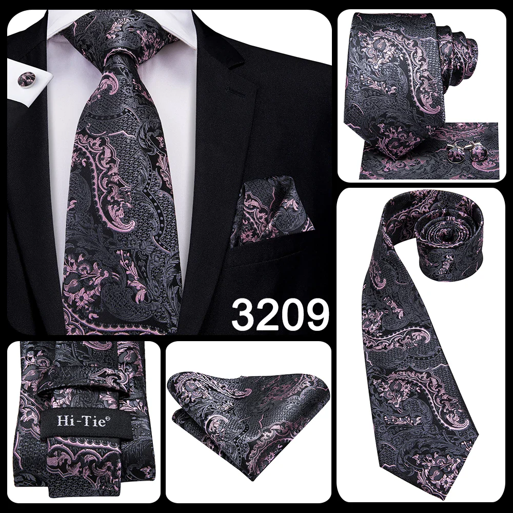 Hi-Tie Peacock Blue Novelty Design Silk Wedding Tie For Men Hanky Cufflinks Gift Mens Necktie Set Business Party Dropshipping - Image 23