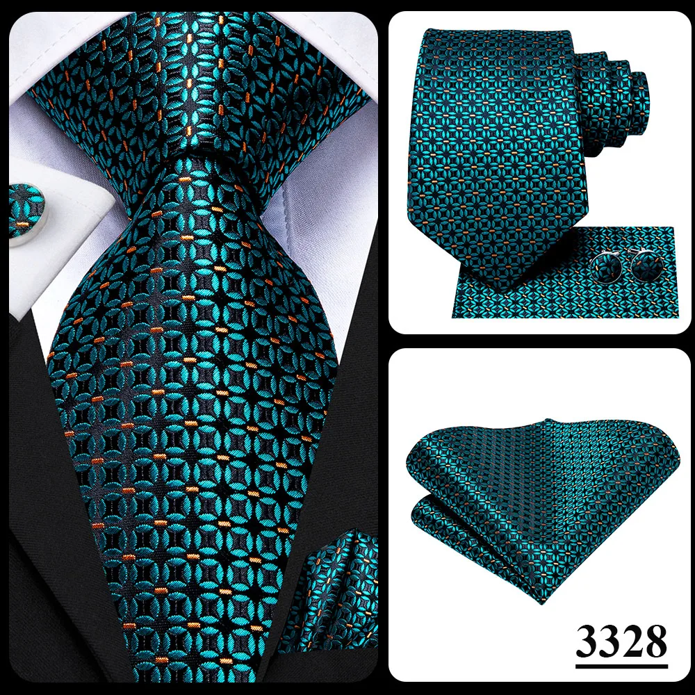 Hi-Tie Peacock Blue Novelty Design Silk Wedding Tie For Men Hanky Cufflinks Gift Mens Necktie Set Business Party Dropshipping - Image 25