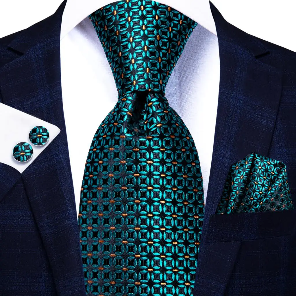 Hi-Tie Peacock Blue Novelty Design Silk Wedding Tie For Men Hanky Cufflinks Gift Mens Necktie Set Business Party Dropshipping - Image 63