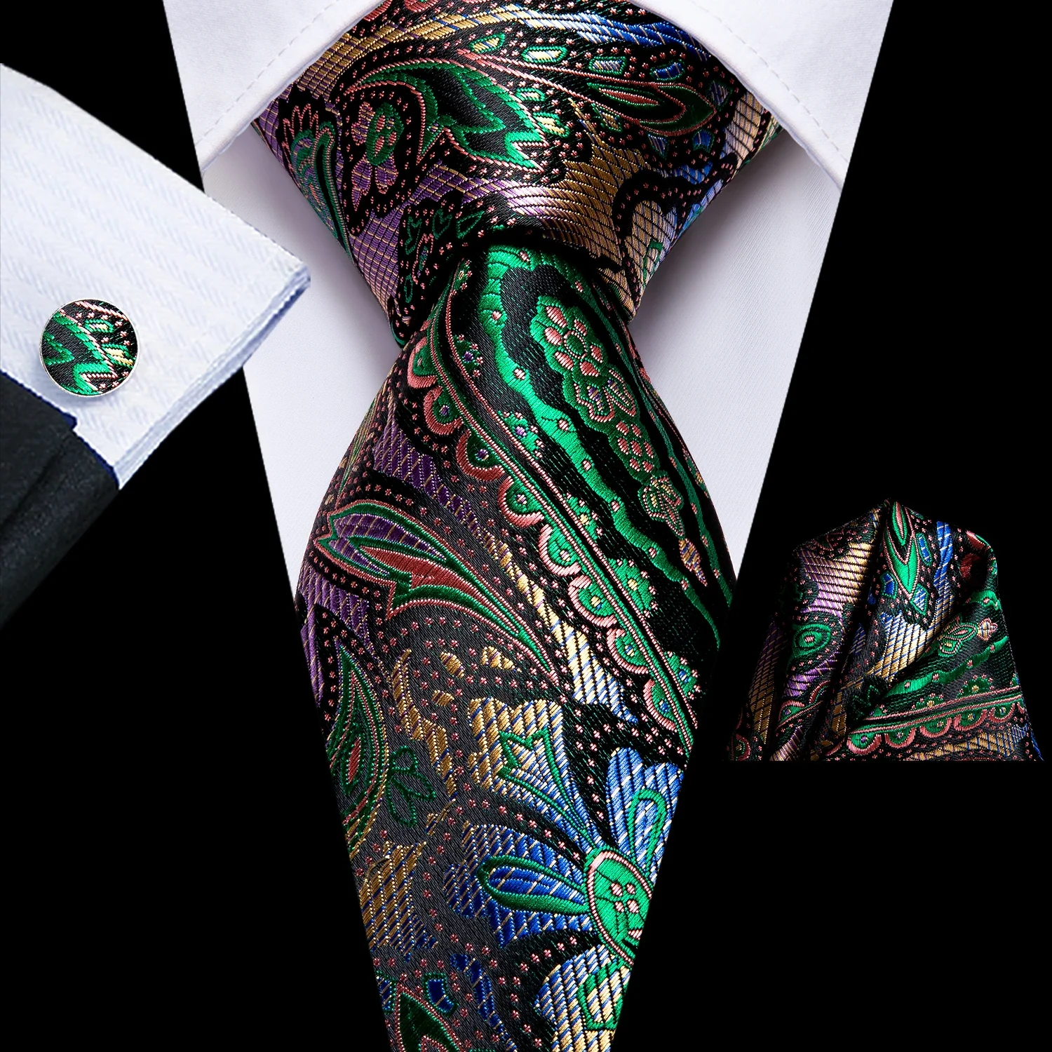 Hi-Tie Peacock Blue Novelty Design Silk Wedding Tie For Men Hanky Cufflinks Gift Mens Necktie Set Business Party Dropshipping - Image 81
