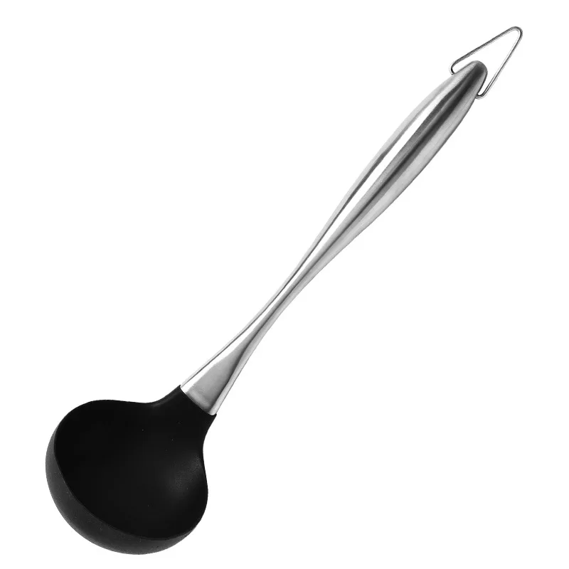 High-end Nordic Style Kitchenware Silicone Spatula Stainless Steel Handle Non-stick Utensils Shovel Soup Spoon Set Kitchen Tools - Image 19
