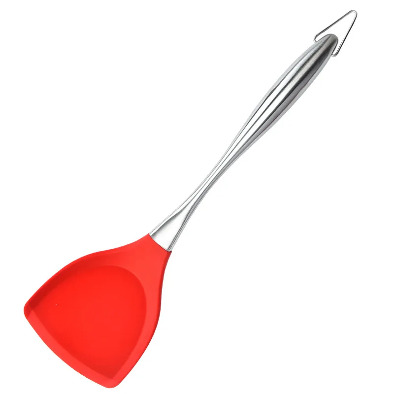 High-end Nordic Style Kitchenware Silicone Spatula Stainless Steel Handle Non-stick Utensils Shovel Soup Spoon Set Kitchen Tools - Image 7