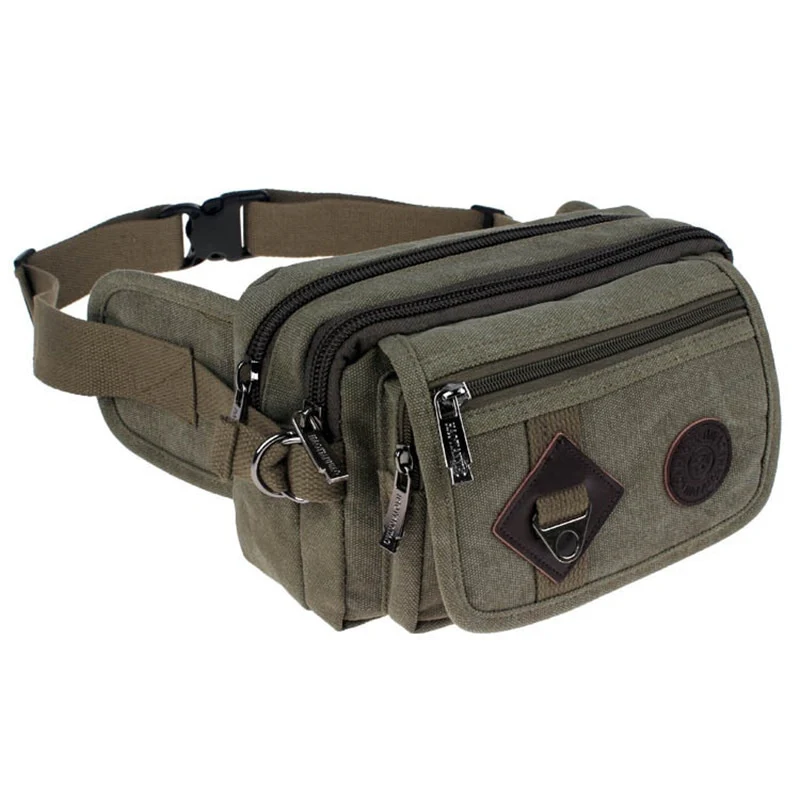 High Quality 2021 Fashion Casual Canvas Messenger Bags Waist Packs Purse Men Portable Vintage Men Waist Bags Travel Belt Wallets - Image 10