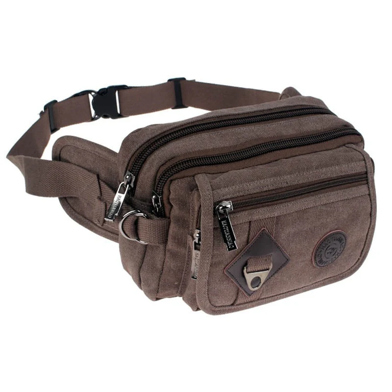 High Quality 2021 Fashion Casual Canvas Messenger Bags Waist Packs Purse Men Portable Vintage Men Waist Bags Travel Belt Wallets - Image 6