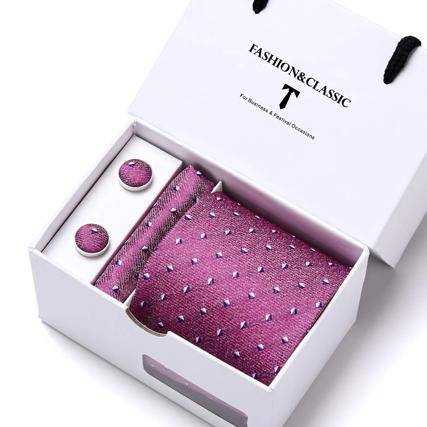 High Quality 7.5 cm Stripe Blue Tie Pocket Square Cufflinks Set For Men Gift Box Wedding Gravatas Fit Workplace - Image 39