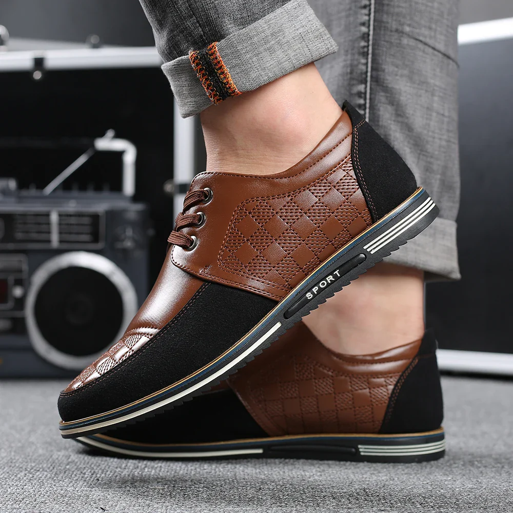 High Quality Big Size Casual Leather Shoes Men Business Breathable Men Leather Shoes Fashion Brand Casual Men Shoes Black - Image 6