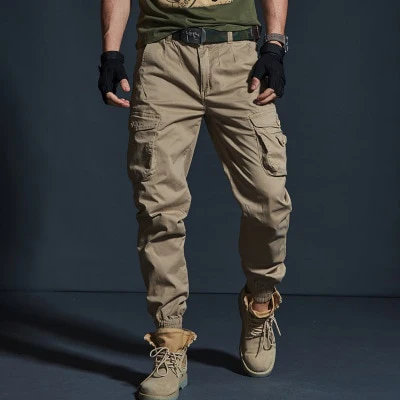High Quality Khaki Casual Pants Men Military Tactical Joggers Camouflage Cargo Pants Multi-Pocket Fashions Black Army Trousers - Image 2