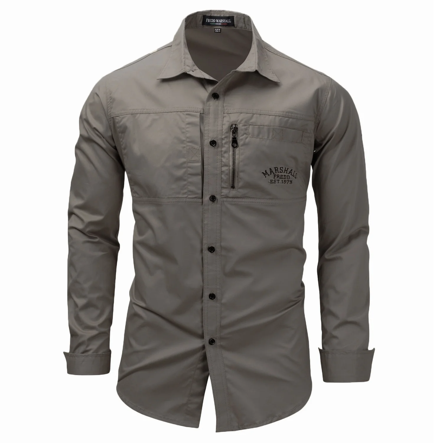 High quality Men's Slim Fit Dress Shirts Masculina Business Male Long Sleeves Army Casual Turn Down Neck Shirt Homme 3XL - Image 5