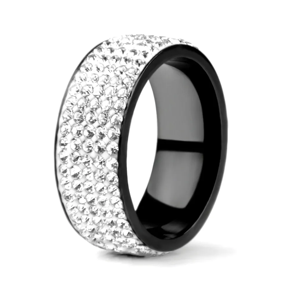 High Quality Punk Rock Stainless Steel Black Ring Men Blue Red Green Crystal Ring For Women Wedding Ring Jewelry 6 7 8 9 10 11 - Image 7