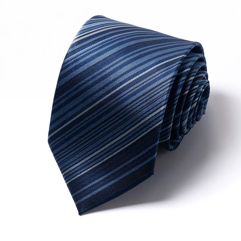 High-quality Wedding Ties For Men Fashion New Style Blue Strip Print Neckties Daily Office Apparel Accessories Gift For Man - Image 51