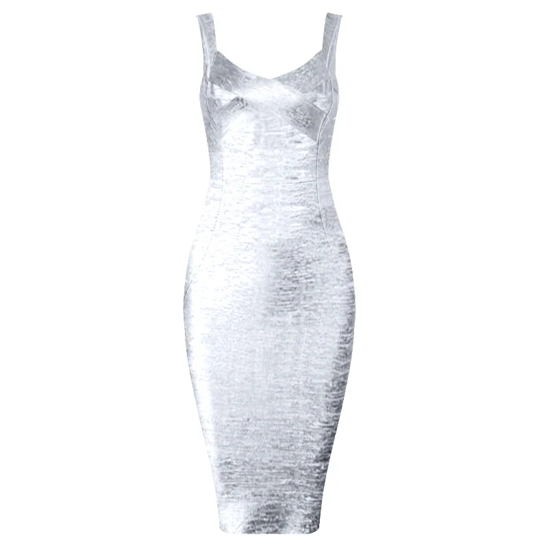 High Quality Women Sleeveless Rayon Bandage Dress Celebrity Elegant Green Purple Pink Bodycon Cocktail Party Dress Vestidos - Image 5