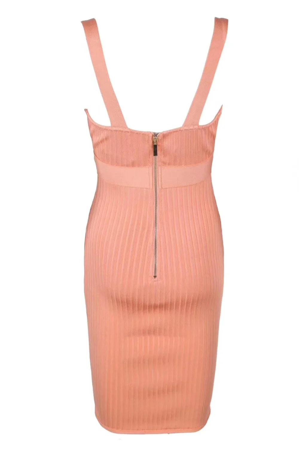 High Quality Women Solid Stretch Bandage Dress New Style Fashion Pink Sleeveless V Neck Sexy Cocktail Celebrity Party Dress - Image 3
