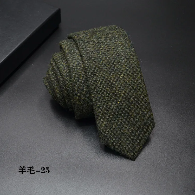 High quality Wool Narrow Tie For Male Work Casual Wedding Groom 6CM Neckties Neckwear Formal Neckcloth Groomsmen Ties men gifts - Image 29