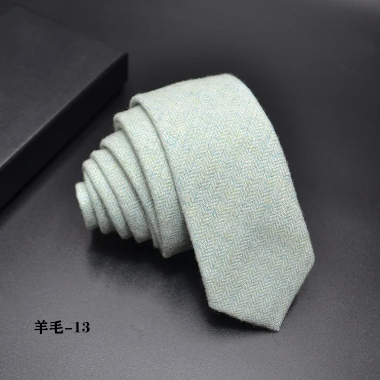 High quality Wool Narrow Tie For Male Work Casual Wedding Groom 6CM Neckties Neckwear Formal Neckcloth Groomsmen Ties men gifts - Image 33
