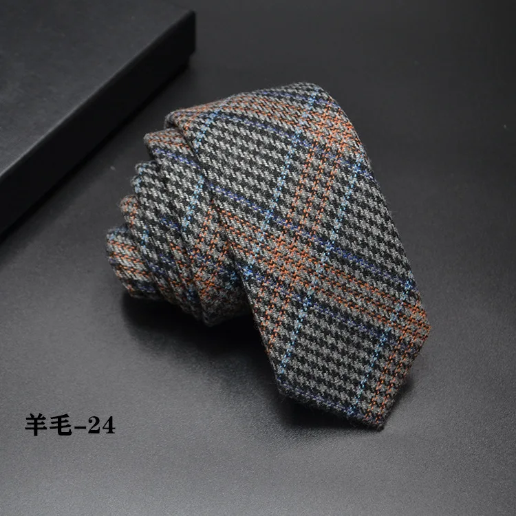 High quality Wool Narrow Tie For Male Work Casual Wedding Groom 6CM Neckties Neckwear Formal Neckcloth Groomsmen Ties men gifts - Image 36