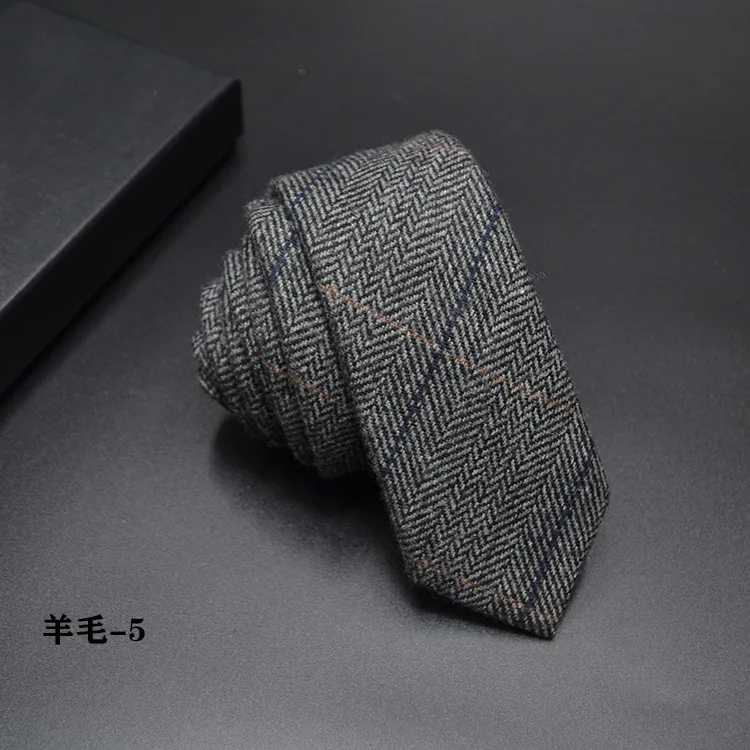 High quality Wool Narrow Tie For Male Work Casual Wedding Groom 6CM Neckties Neckwear Formal Neckcloth Groomsmen Ties men gifts - Image 6