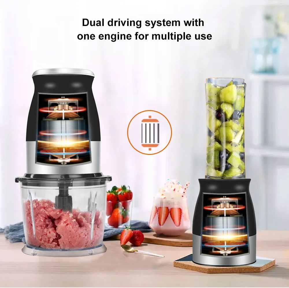 High Speed Multi Function 500W Food Processor Meat Grinder Portable Personal Mini Blender Mixer Juicer Dry Grinder 800ml Chopper - Image 6