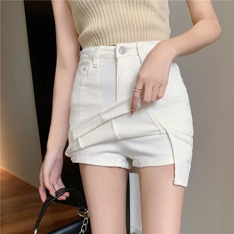 High Waist Denim Mini Skirt with Shorts Women 2023 Summer Korean Style Hip Wrap Culotte Skirts Woman Y2K A Line Skirt Streetwear - Image 5