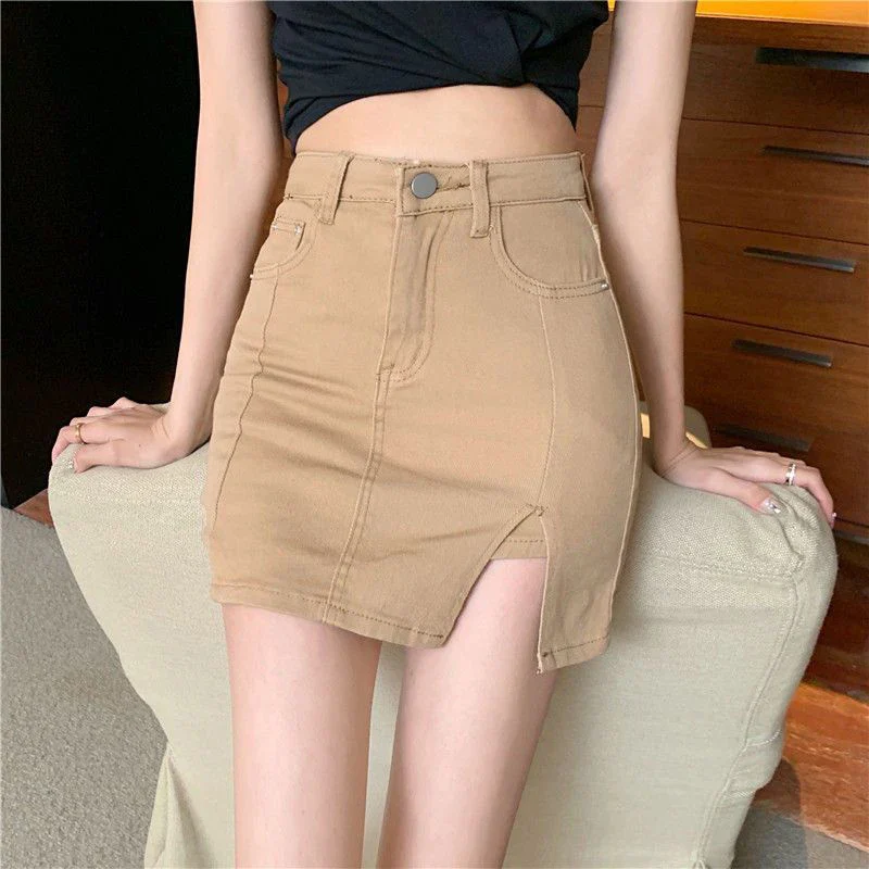 High Waist Denim Mini Skirt with Shorts Women 2023 Summer Korean Style Hip Wrap Culotte Skirts Woman Y2K A Line Skirt Streetwear - Image 6