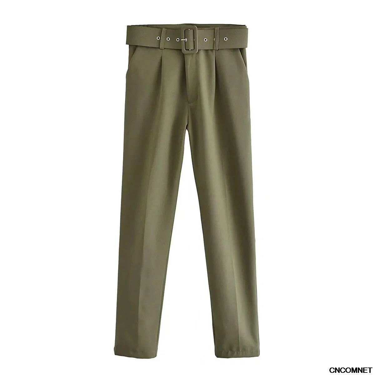 High Waist Pants For Women With Belt Elegant Office Lady Y2K Pant Korean Fashion Solid Color Trousers For Women's Clothing 2021 - Image 24