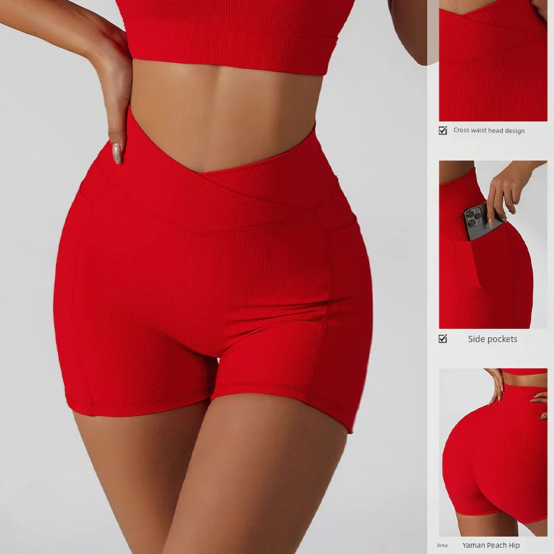 High Waist Pocket Tight Belly Trimming No Embarrassing Line Yoga Pants - Image 3