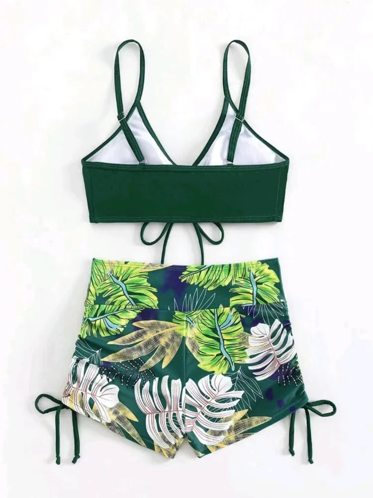 High Waist Swimsuit Women Sexy Summer Micro Bikini Set Plus Size Swimwear Drawstring Print Bathing Suit 2024 Mujer Beach Wear XL - Image 6