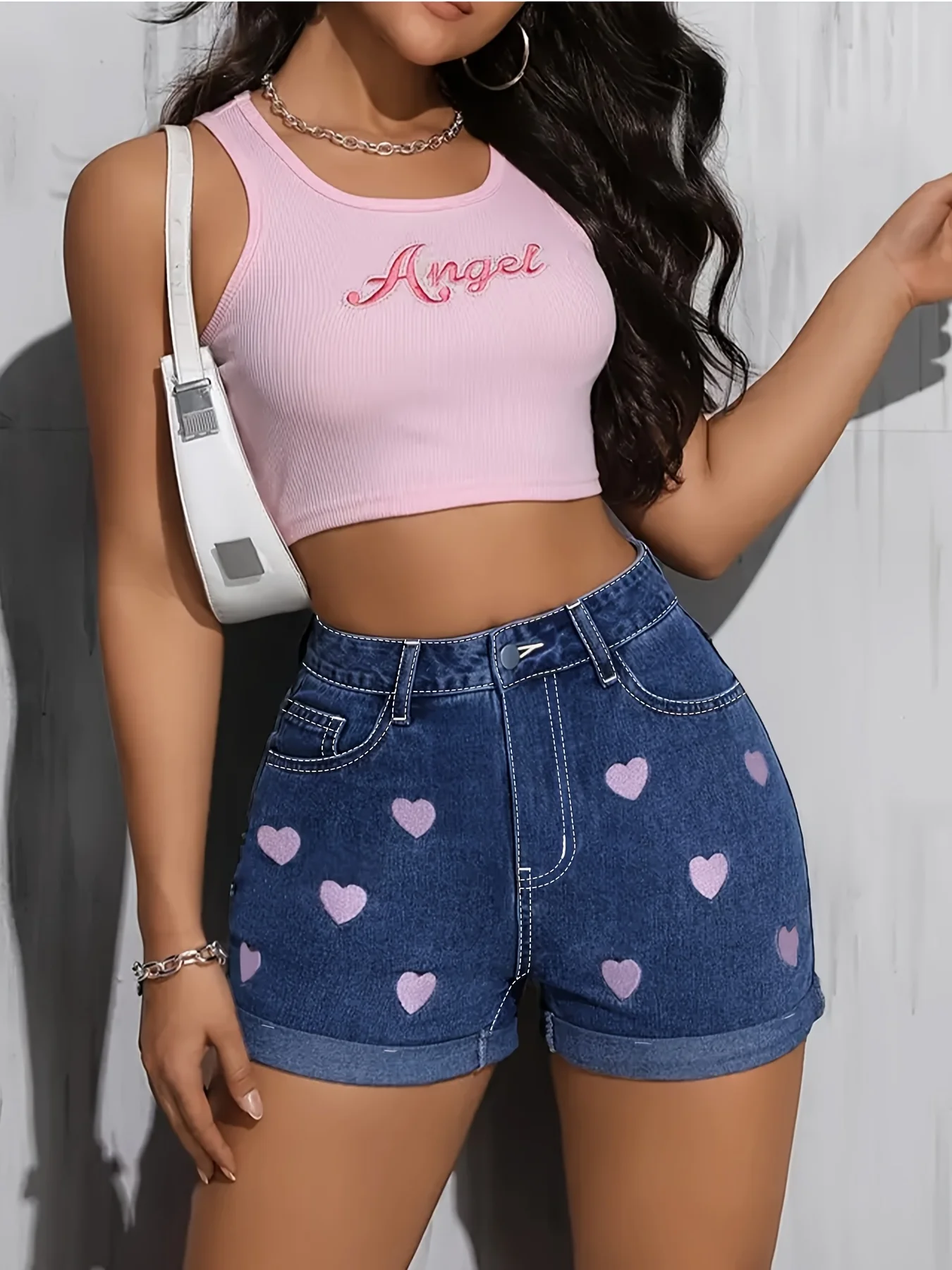 [High Waisted] Denim Shorts | High Waisted | Embroidered | Comfortable | Summer - Image 6