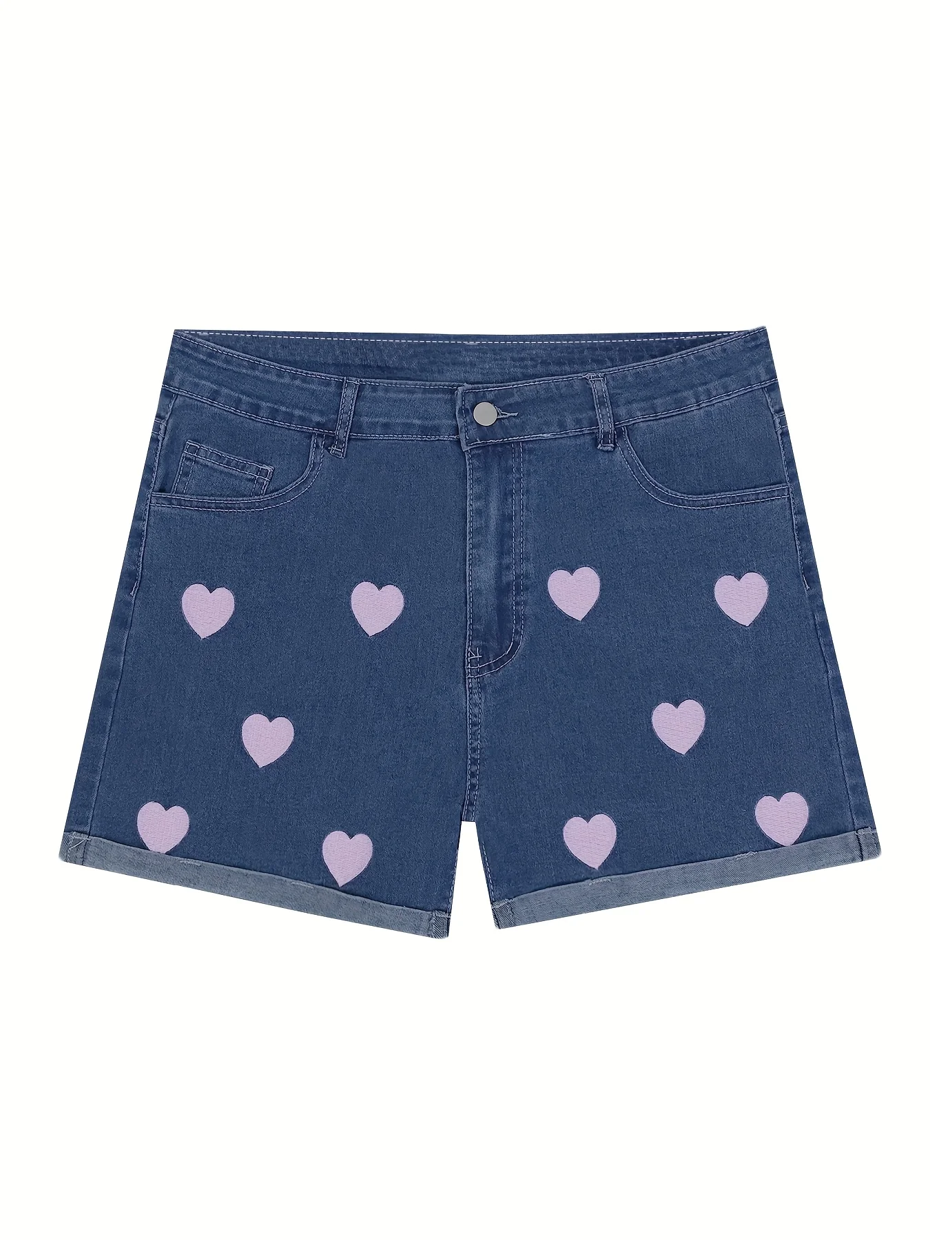 [High Waisted] Denim Shorts | High Waisted | Embroidered | Comfortable | Summer - Image 7
