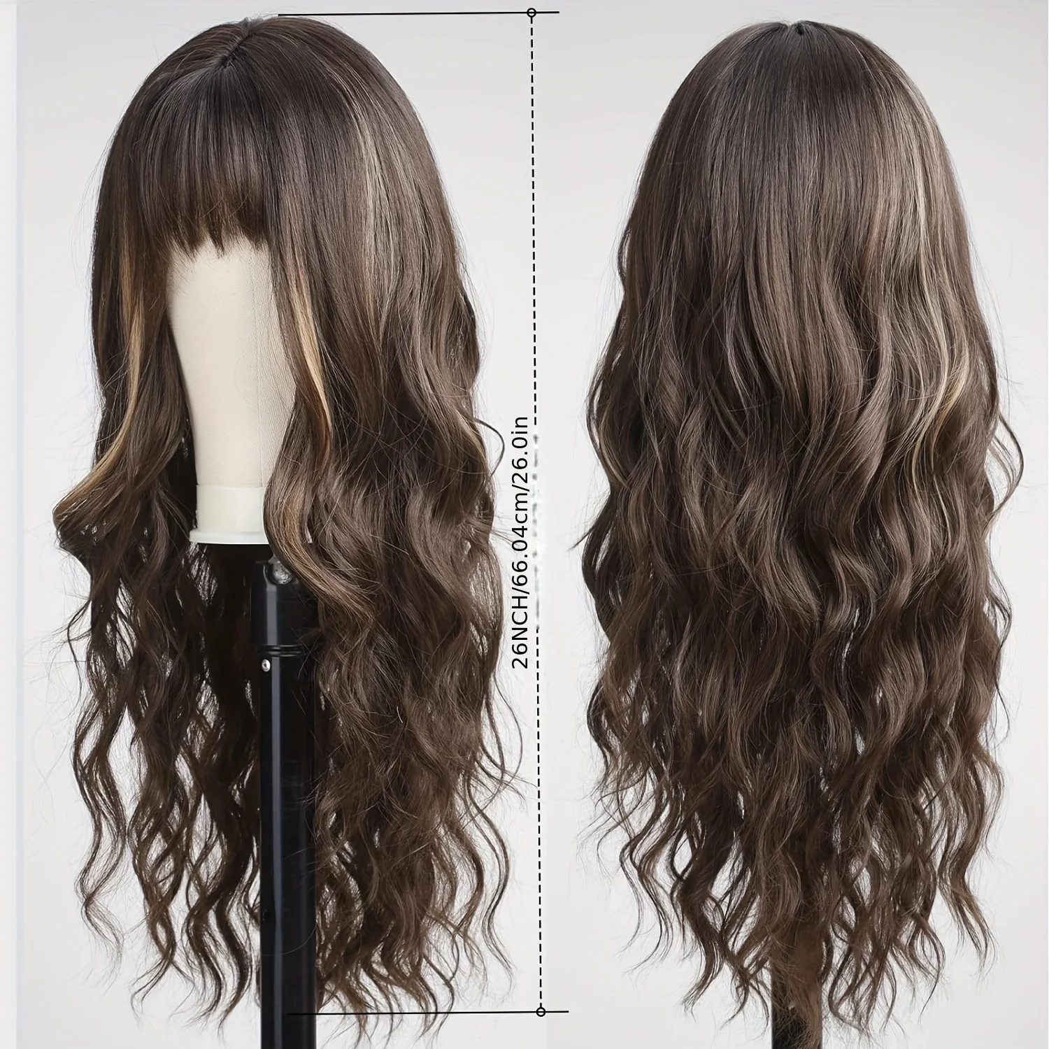 Highlight Long Curly Wavy Wig Synthetic Wig Beginners Friendly Heat Resistant Elegant For Daily Use Wigs For Women - Image 3