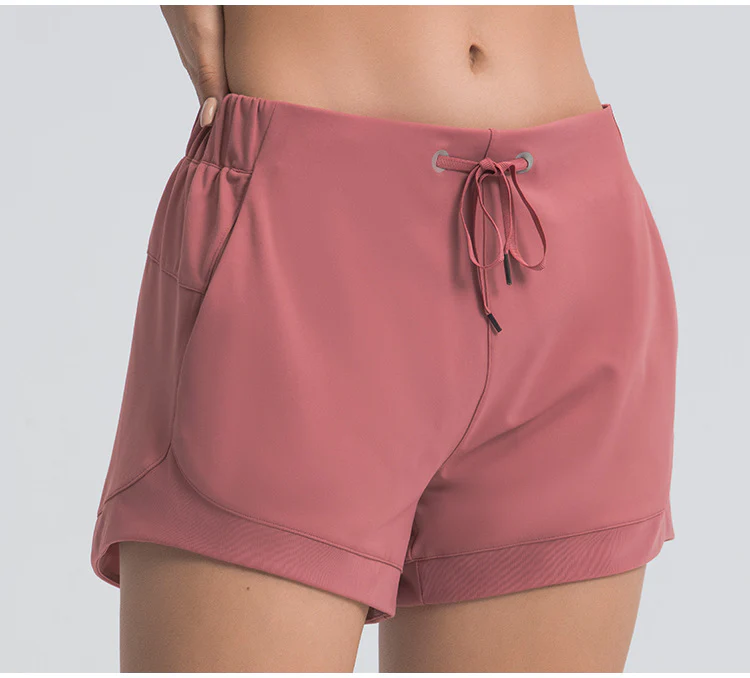Hight Quality Women Workout 2 in 1 Athletic Breathable Yoga Shorts Gym Ladies Shorts Sports Running Pants With Pocket For Women