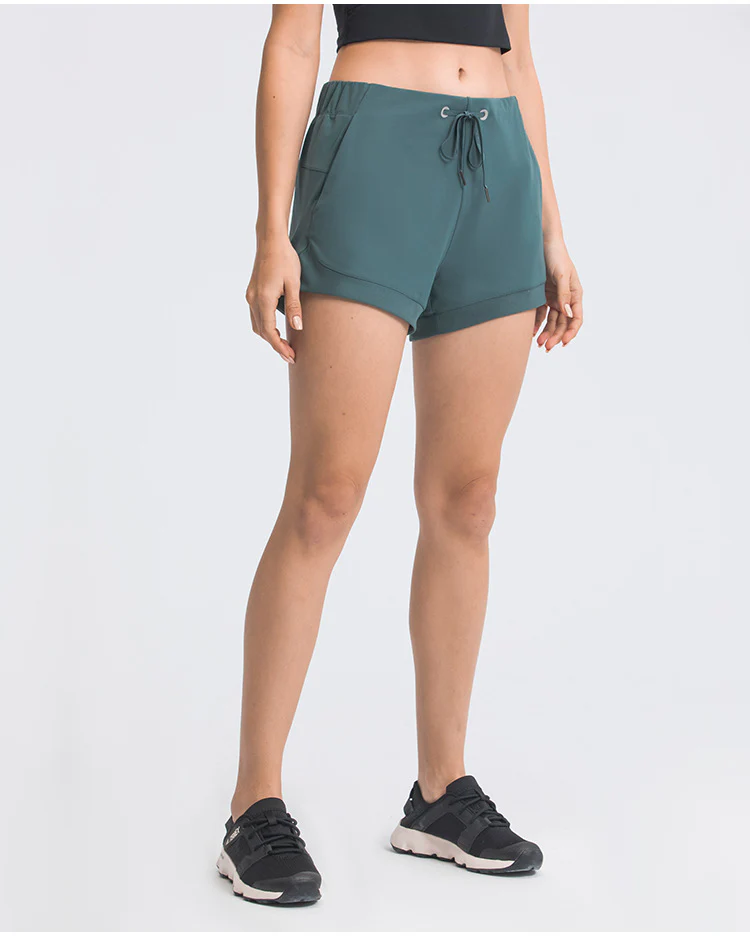 Hight Quality Women Workout 2 in 1 Athletic Breathable Yoga Shorts Gym Ladies Shorts Sports Running Pants With Pocket For Women - Image 2