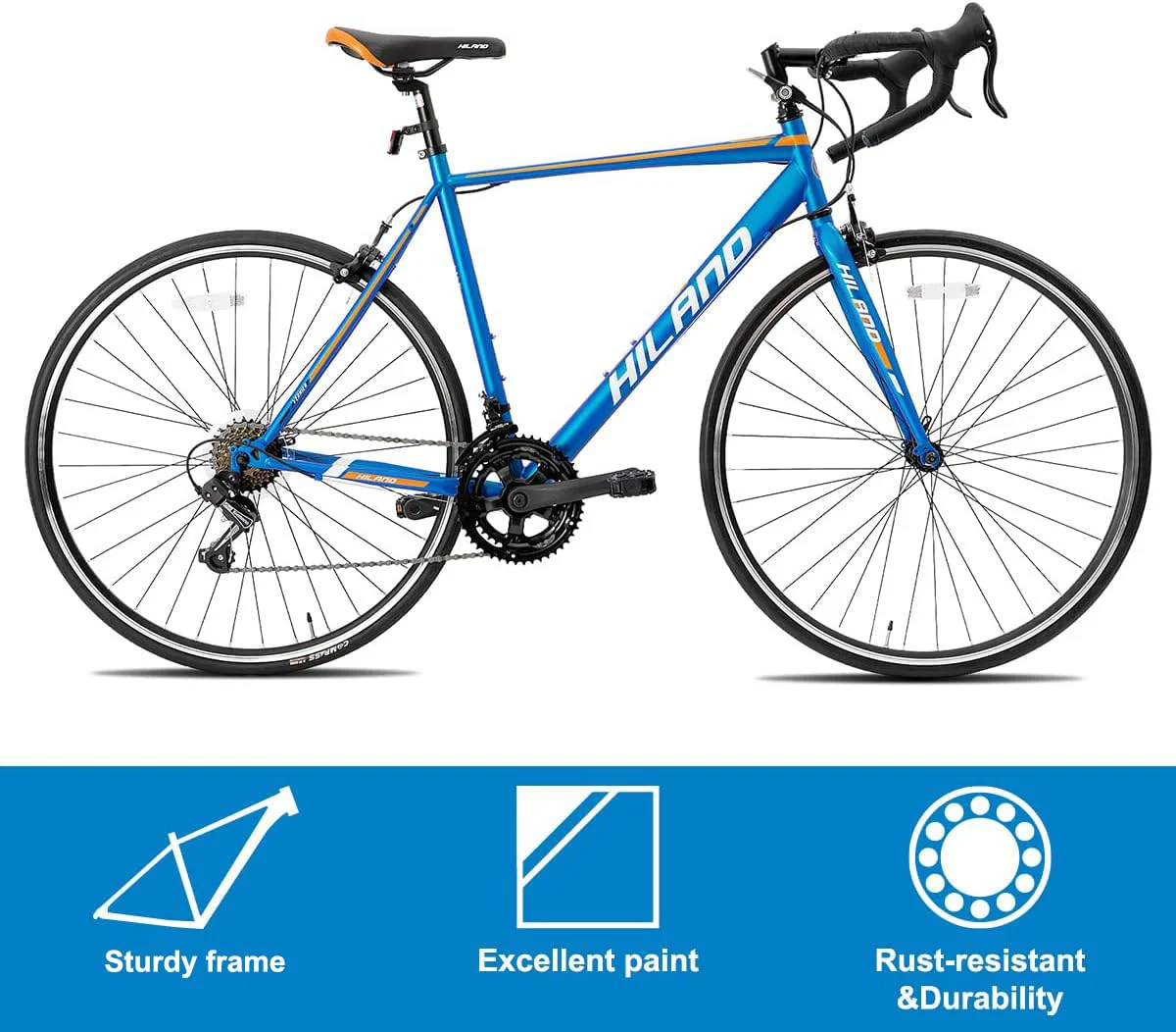Hiland Road Commuter Bike 700C Wheels 14 speeds Shimano Racing Bike for Men Womens - Image 7