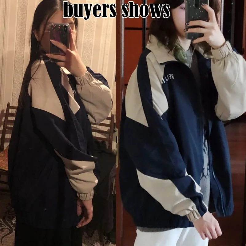 Hip Hop Varsity Jacket Men High Street Patchwork Color Block Windbreaker Coats Women Spring Autumn Thin Fashion College Jackets - Image 3