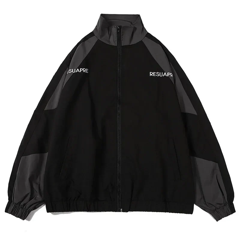 Hip Hop Varsity Jacket Men High Street Patchwork Color Block Windbreaker Coats Women Spring Autumn Thin Fashion College Jackets - Image 7
