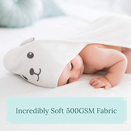 HIPHOP PANDA Hooded Towel - Rayon Made from Bamboo, Soft Bath Towel with Bear Ears for Babie, Toddler, Infant - Ultra Absorbent, Baby Stuff Shower Gifts for Boy and Girl - (Bear, 30 x 30 Inch) - Image 5