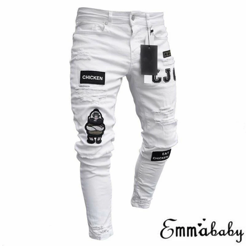 Hirigin 2019 Jeans Men Fear Of Gold Skinny Jeans Fashion Biker Steetwear Distressed Ripped Denim Pencil Style Slim Mens Clothes - Image 3