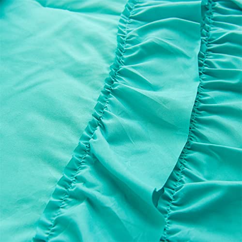 Holawakaka Aqua Waterfall Ruffle Comforter Set Queen Size Multi-Layers Ruffled Shabby Chic 3PCS Bedding Set for Girls Women - Image 5