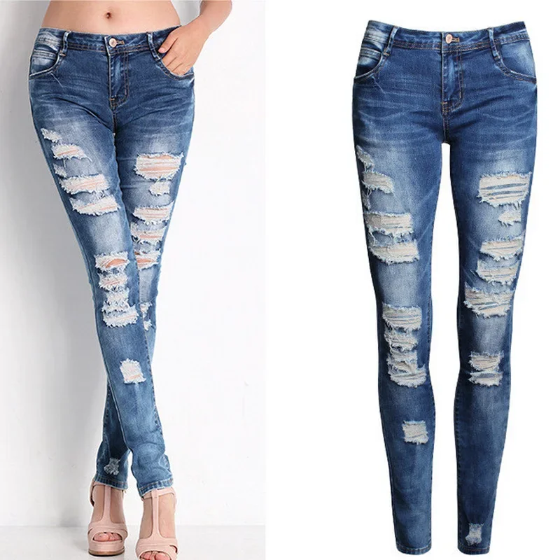 HOLE Denim Women 2025 High Waist Ripped Jeans for Women Skinny Black Pockets Jeans Woman Elastic Slim Jean Female Femme Pants - Image 9