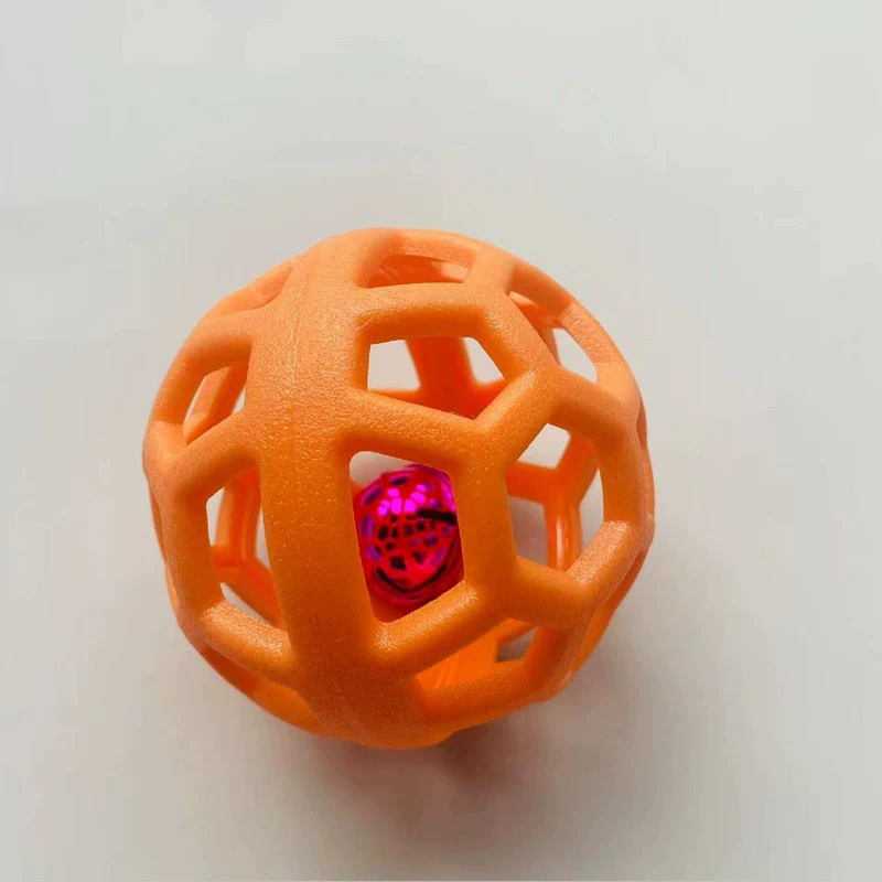 Hollow Ball Puppy Toy Cat Toy TPR Plastic Rubber Ball Christmas Bell Pet Toy Ball - Image 3