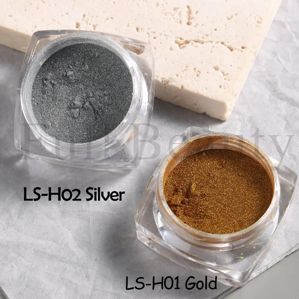 Holographic Mirror Nail Glitter Powder Shiny Aurora Laser Metallic Rubbing Dust Chrome Powder Gold Silver Pigment DIY Nail GLLSH - Image 6