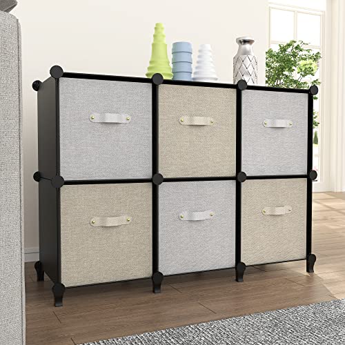 HOMIDEC 6-Cube Storage Organizer, Closet Organizer Storage Cabinet Shelf Bookcase Bookshelf,Storage Cubes Organizer Cabinet for Kids,Closet, Bedroom,Bathroom - Image 9