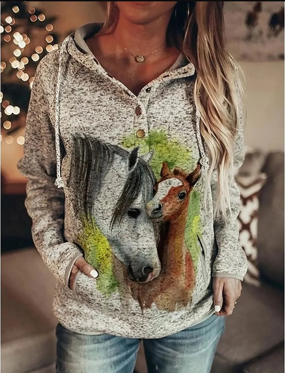 Horse 3d Print Hoodie Women Fashion Hoodies Sweatshirts Animal Tracksuit Vintage Hoody Women Sweat Autumn Winter Coat Clothes - Image 3