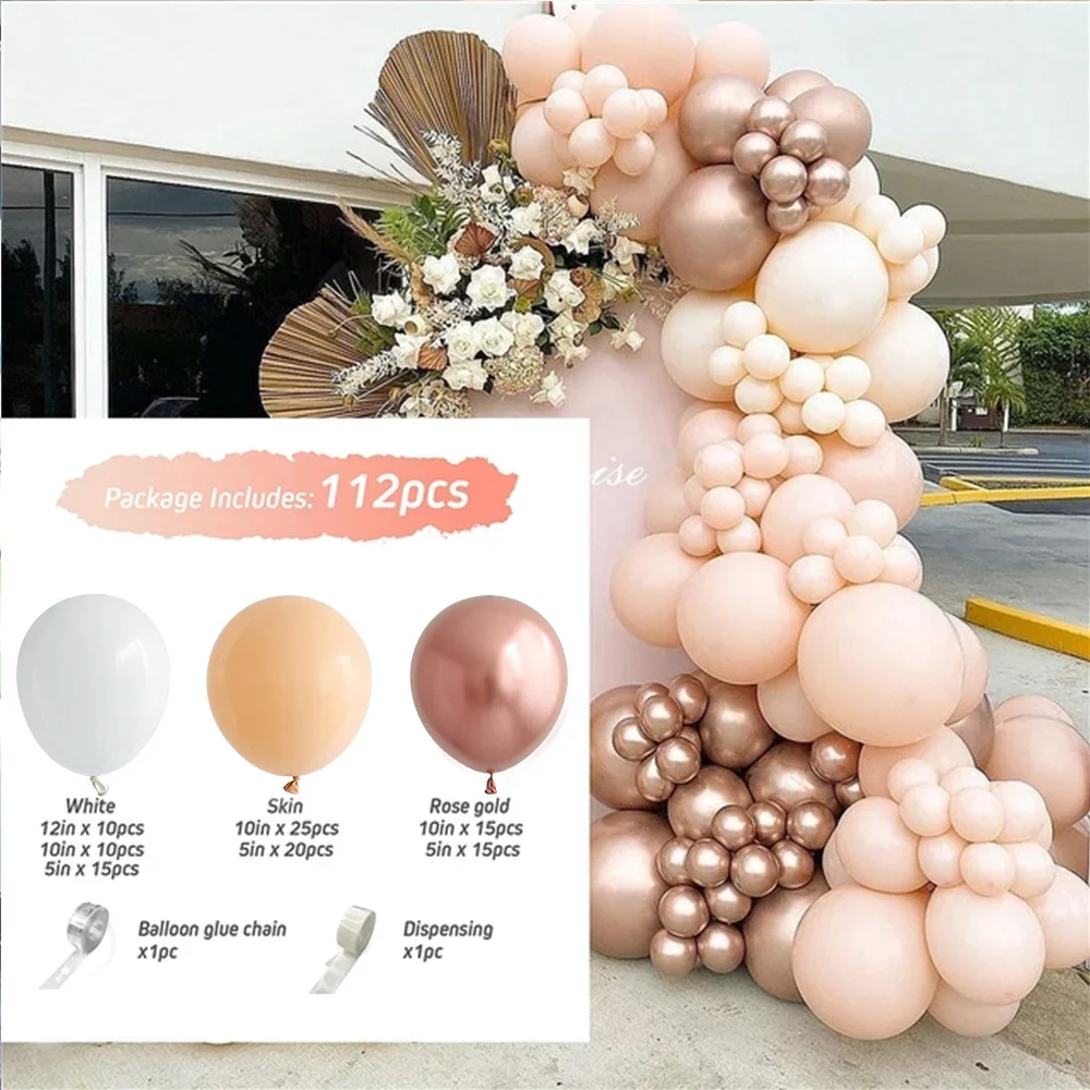 Hot Pink Balloon Garland Arch Kit Butterfly Stickers Chrome Rose Gold Latex Balloons for Birthday Wedding Baby Shower Decoration - Image 29