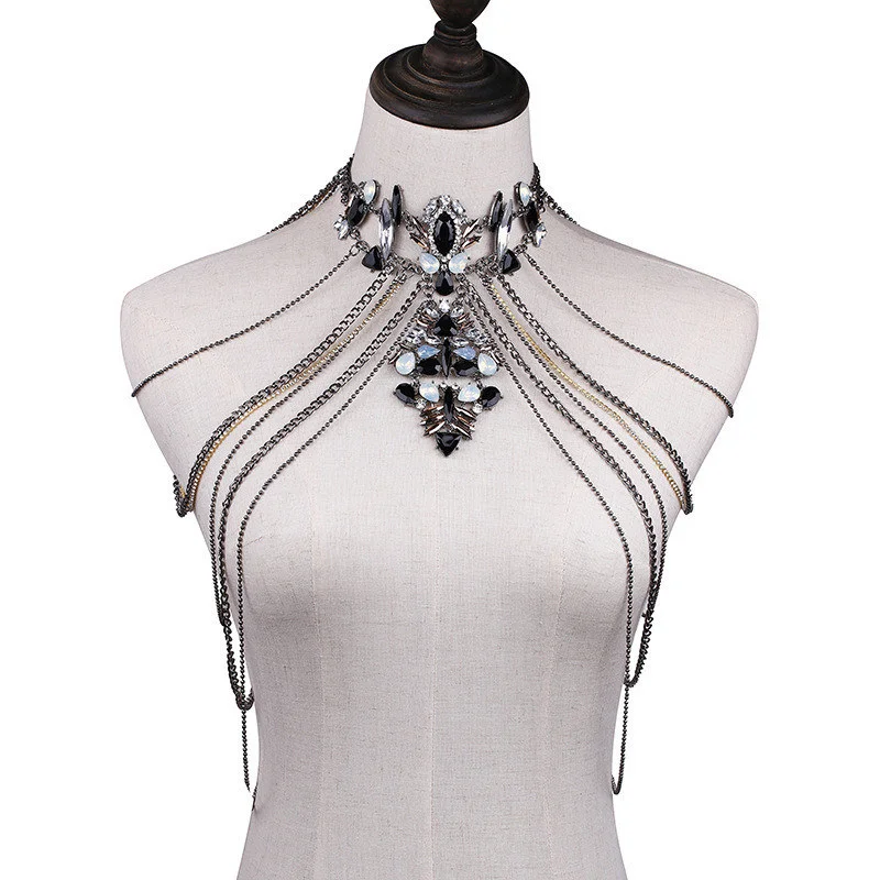 Hot Sale 7 Colors Luxury Sexy Bodychain Exaggerated Crystal BodyChain For Women Girl Club Beach Vacation JURAN Fashion Jewelry - Image 6