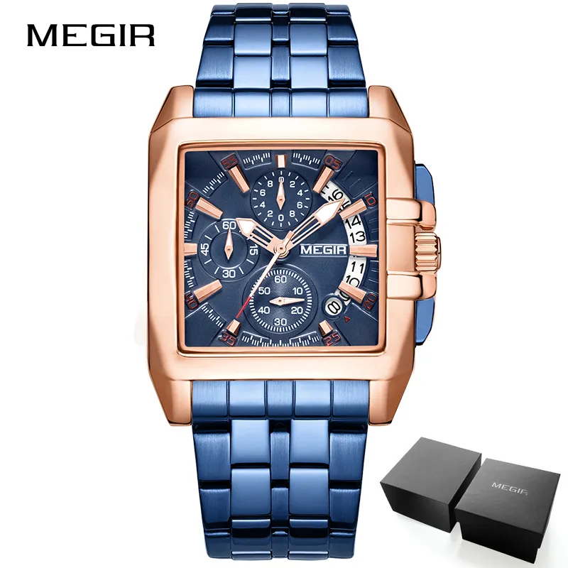 Hot Sale New MEGIR Brand Original Chronograph Quartz Men Watch Stainless-Steel Business Wrist Watch Male Clock Relogio Masculino - Image 7