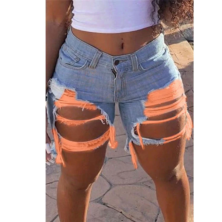 Hot sale women's summer ripped denim shorts fashion Internet celebrities shorts jeans plus size shorts S-5XL drop shipping - Image 11